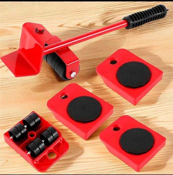 "5-in-1 Heavy Furniture Moving Tool Set – Lifter, Sliders, and Rolling Wheels for Easy Lifting and Shifting"