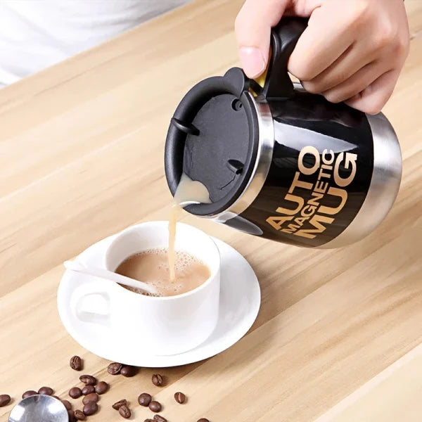 Auto Magnetic Mug 400ml Coffee Milk Mix Cups Stainless Steel (Random Color)