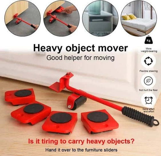 "5-in-1 Heavy Furniture Moving Tool Set – Lifter, Sliders, and Rolling Wheels for Easy Lifting and Shifting"