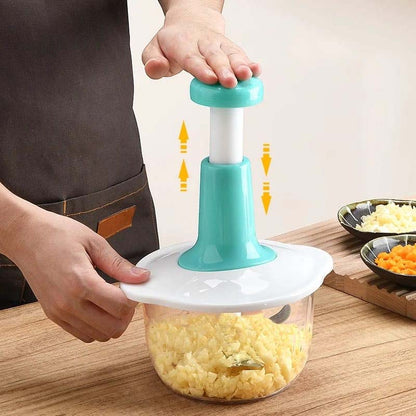 Manual Hand Push Chopper | 1.5L Multi-Functional Grinder & Grater (Random Color)